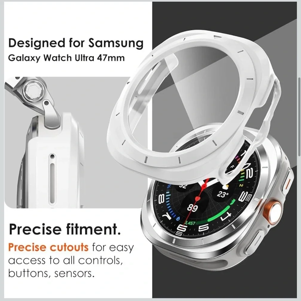 NWT CHANCHY 2 Pack Hard PC Case Samsung Galaxy Watch Ultra Case 47mm